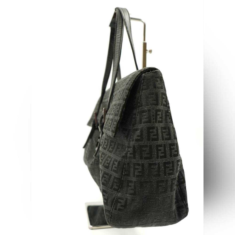❌️❌️SOLD❌️❌️J36💖 Fendi Vintage Black Flap Zucchino Shoulder Bag - Picture 5 of 16